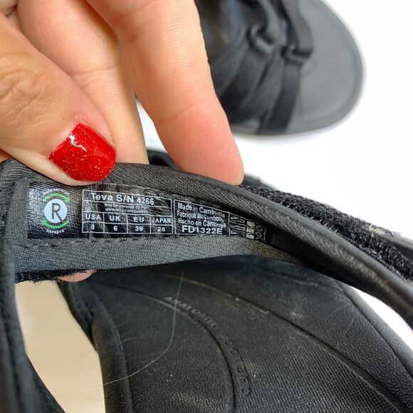 Teva Tirra Black/Black Strappy Sandal Women's Size 8 - Picture 8 of 10
